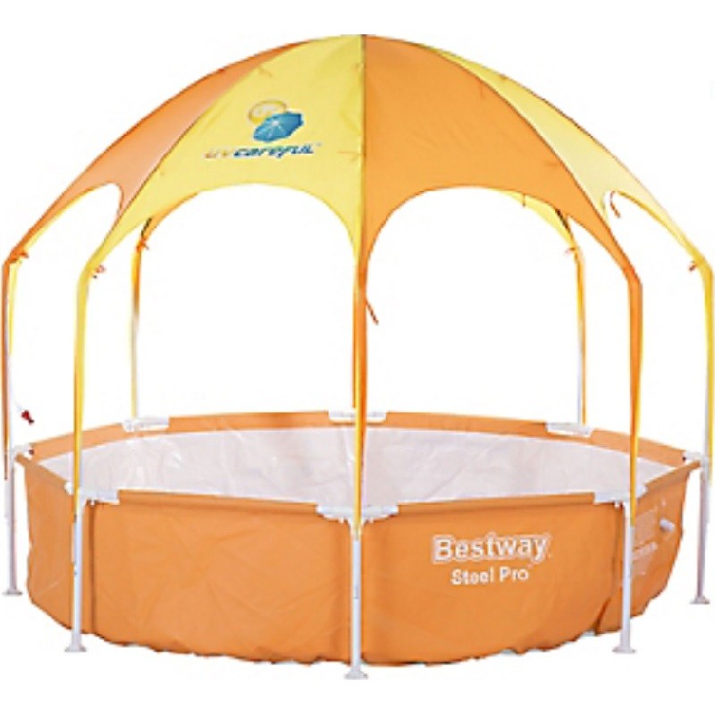 בריכה BESTWAY עם גגון הצללה משולבת מזרקת מים קוטר 2.4 מטר עומק 51 ס"מ דגם 56432